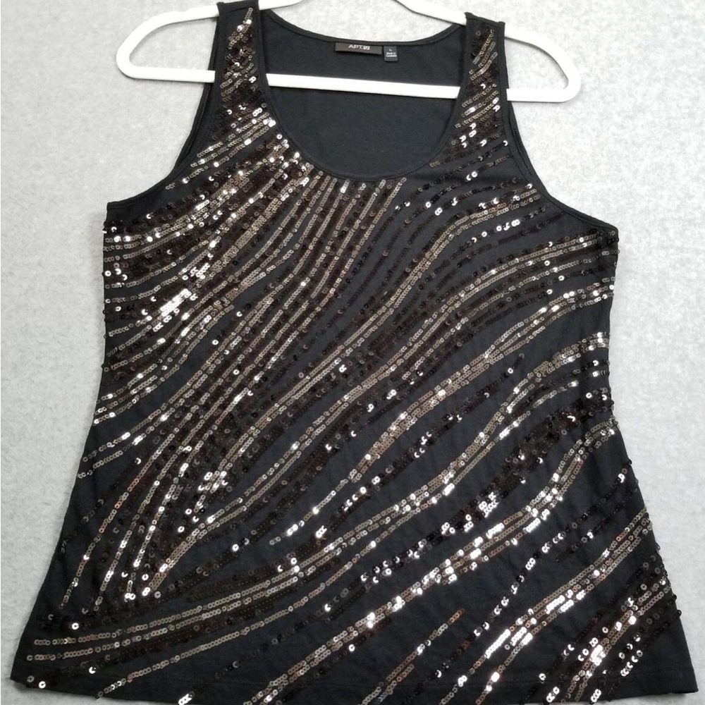 Black Sequin Tank Top 🔥
